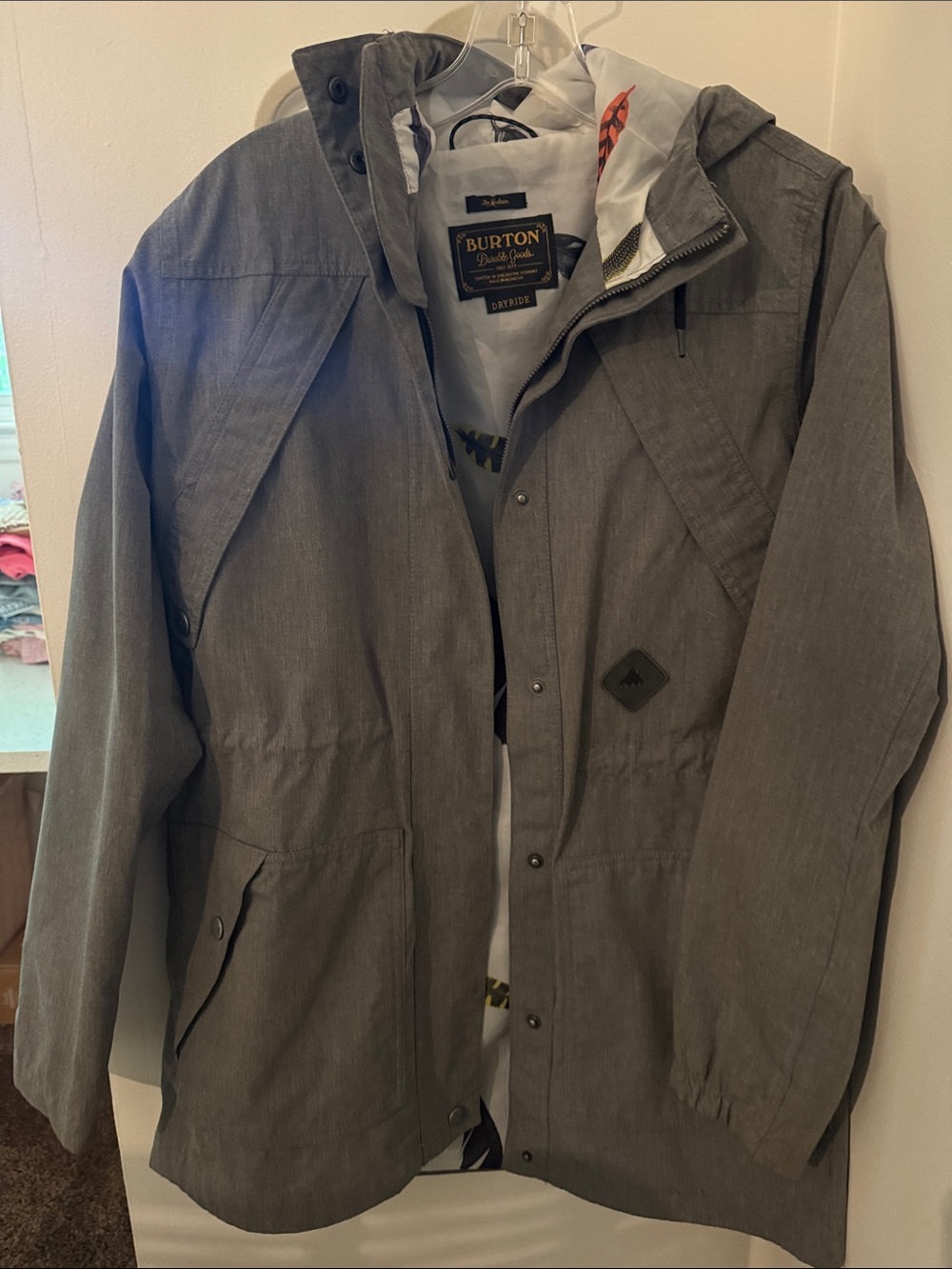 Burton Dryride Women's Gray Hooded Ski Jacket with